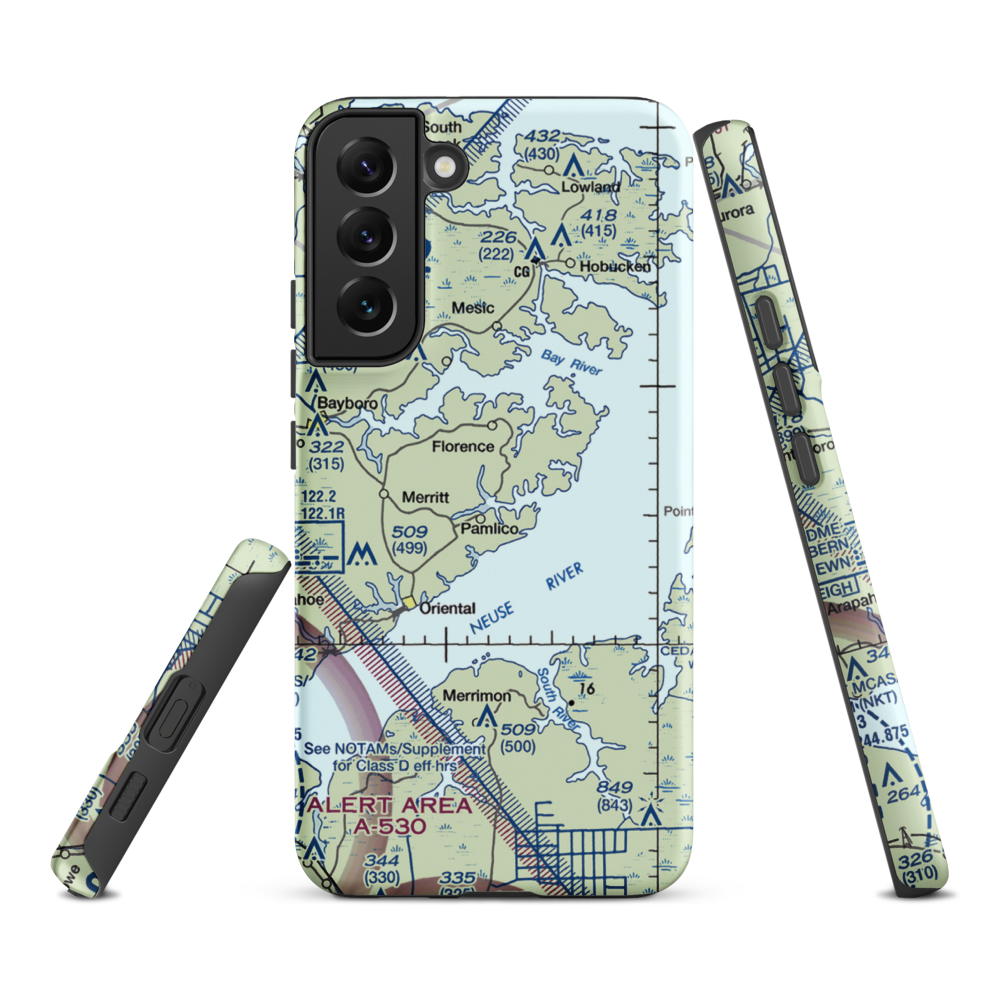 Benton Farm Airport (74NC) VFR Sectional Samsung Phone Case Samsung Galaxy S22 Plus model shown