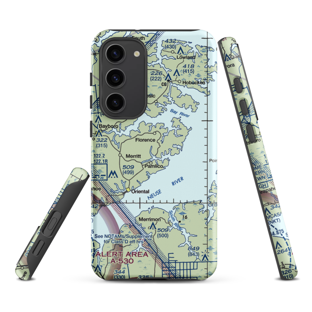 Benton Farm Airport (74NC) VFR Sectional Samsung Phone Case Samsung Galaxy S23 Plus model shown