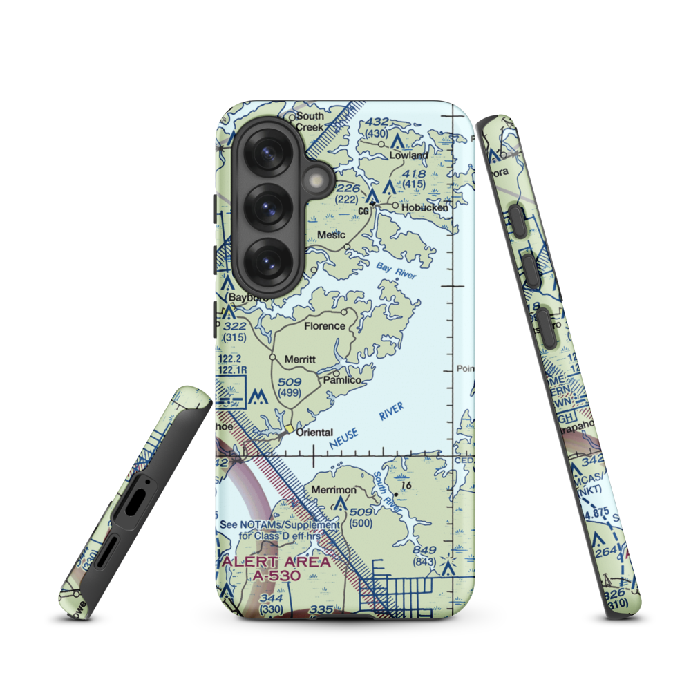 Benton Farm Airport (74NC) VFR Sectional Samsung Phone Case Samsung Galaxy S25 model shown