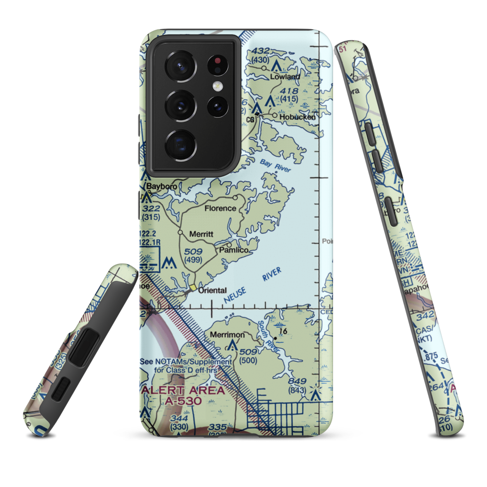 Benton Farm Airport (74NC) VFR Sectional Samsung Phone Case Samsung Galaxy S21 Plus model shown