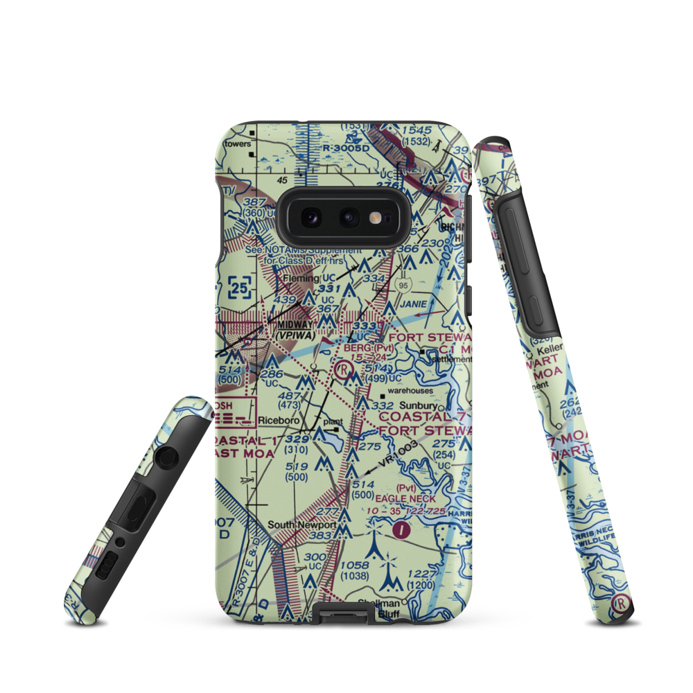 Berg Park Aerodrome (9GA2) VFR Sectional Samsung Phone Case Samsung Galaxy S10 Plus model shown