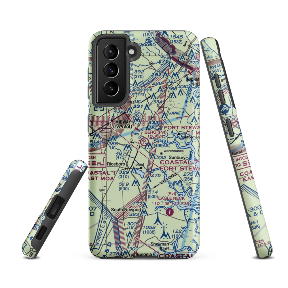 Berg Park Aerodrome (9GA2) VFR Sectional Samsung Phone Case Samsung Galaxy S21 FE model shown