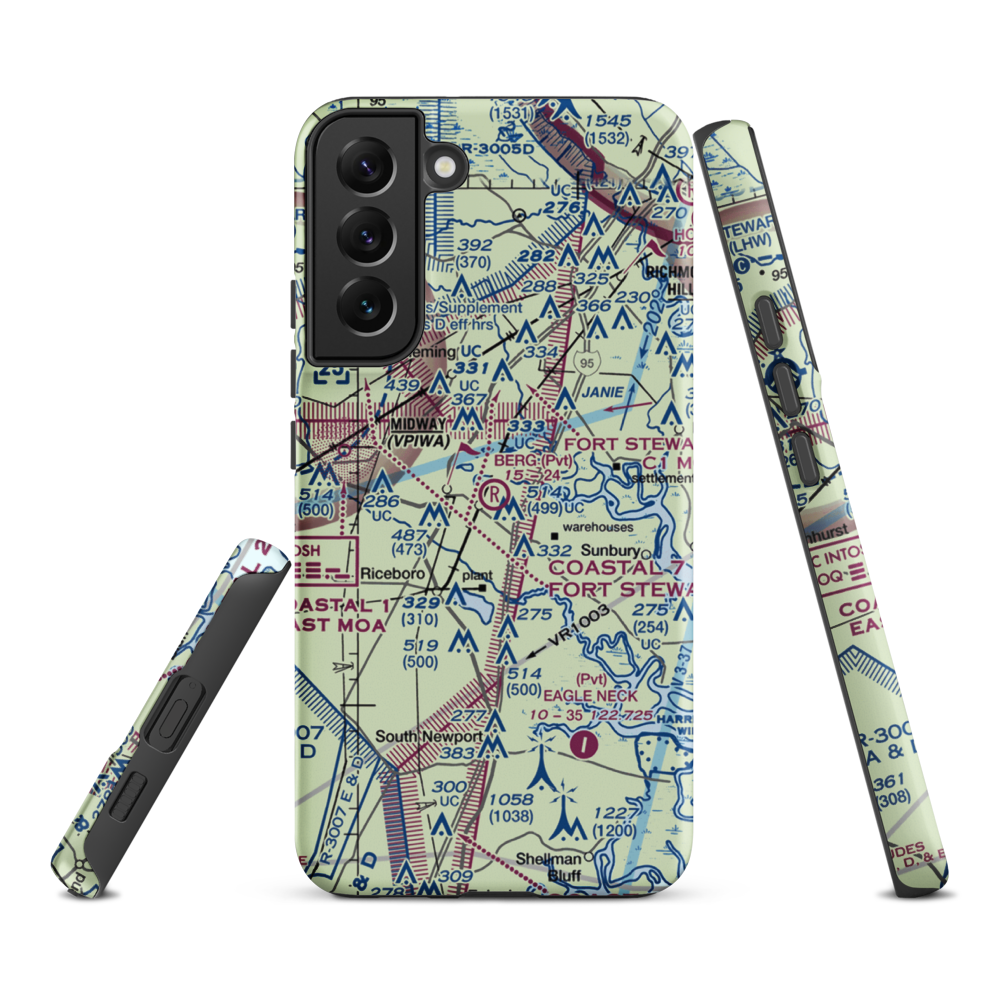 Berg Park Aerodrome (9GA2) VFR Sectional Samsung Phone Case Samsung Galaxy S22 Plus model shown