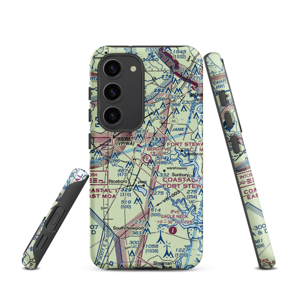 Berg Park Aerodrome (9GA2) VFR Sectional Samsung Phone Case Samsung Galaxy S23 model shown