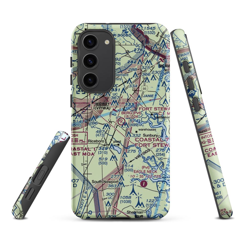 Berg Park Aerodrome (9GA2) VFR Sectional Samsung Phone Case Samsung Galaxy S23 Plus model shown