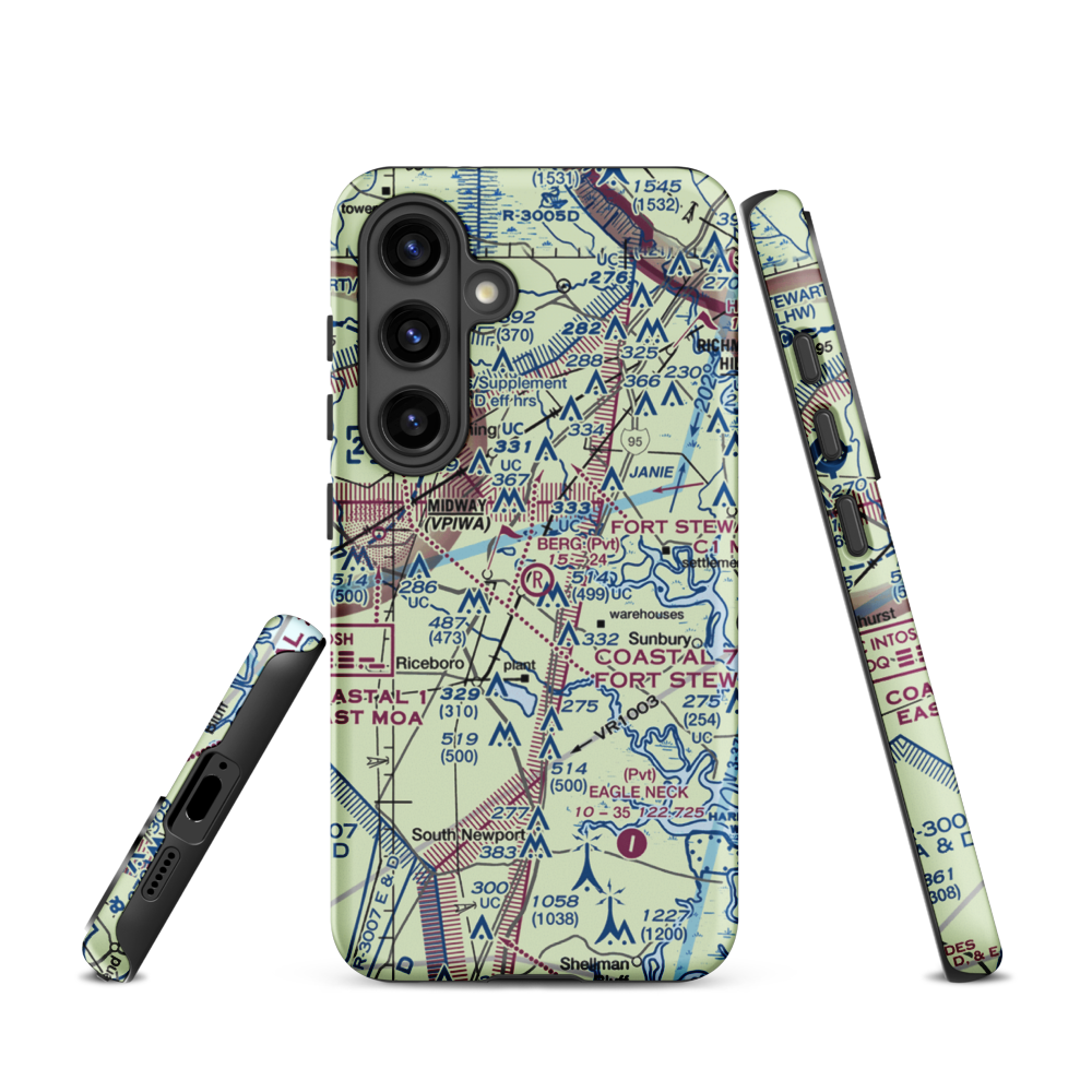 Berg Park Aerodrome (9GA2) VFR Sectional Samsung Phone Case Samsung Galaxy S24 model shown