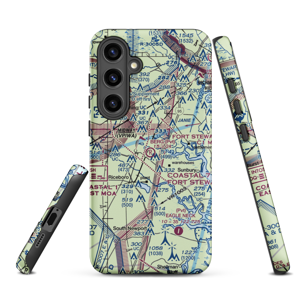 Berg Park Aerodrome (9GA2) VFR Sectional Samsung Phone Case Samsung Galaxy S24 Plus model shown