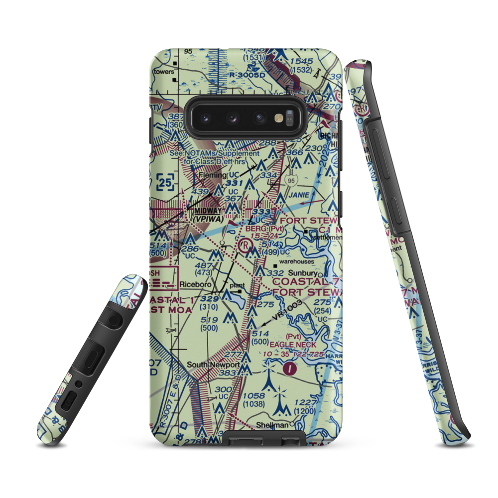 Berg Park Aerodrome (9GA2) VFR Sectional Samsung Phone Case Samsung Galaxy S10e model shown