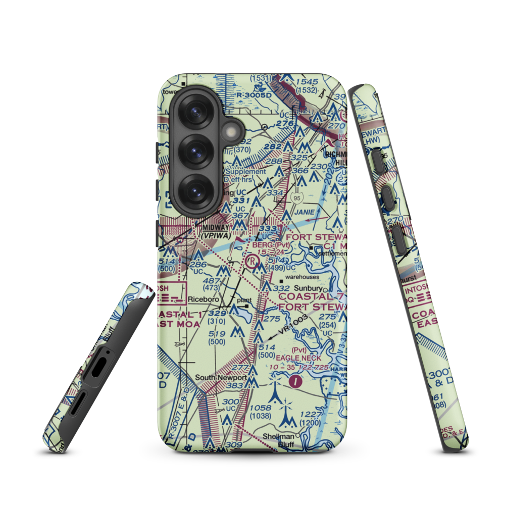 Berg Park Aerodrome (9GA2) VFR Sectional Samsung Phone Case Samsung Galaxy S25 model shown