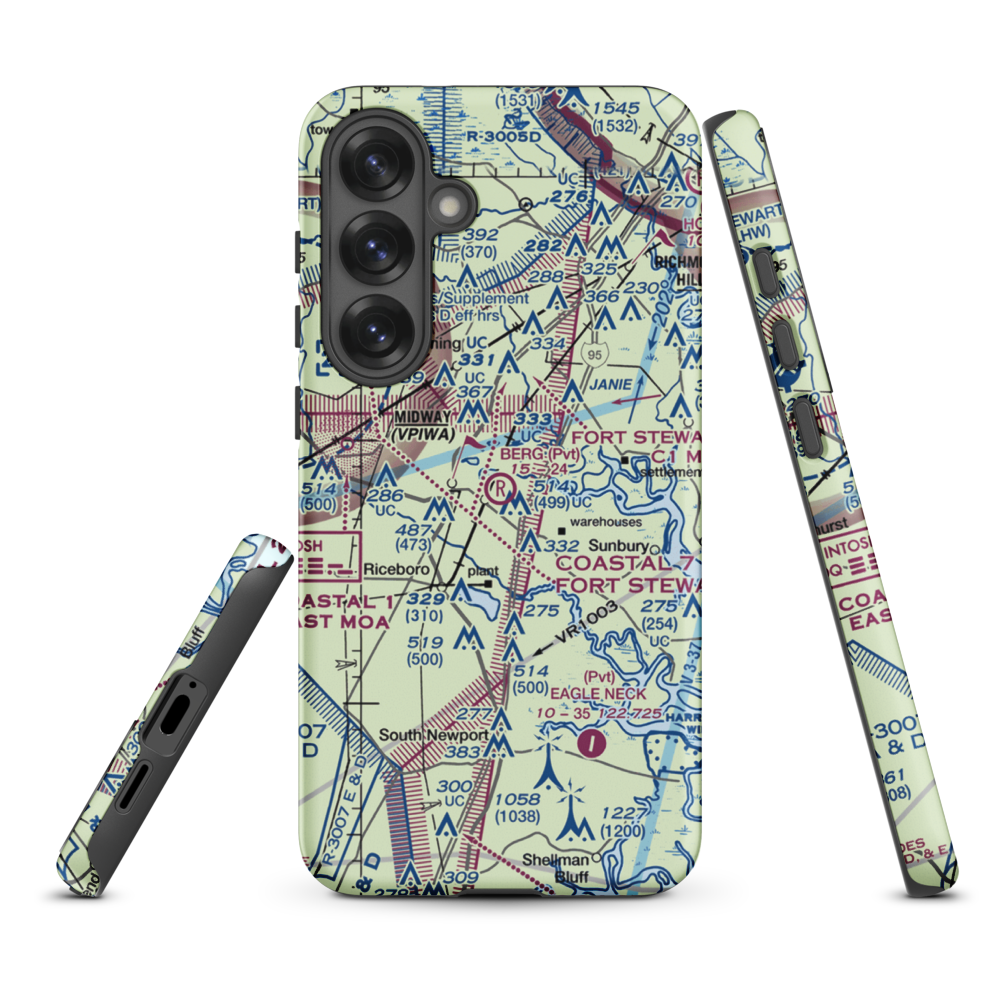 Berg Park Aerodrome (9GA2) VFR Sectional Samsung Phone Case Samsung Galaxy S25 Plus model shown