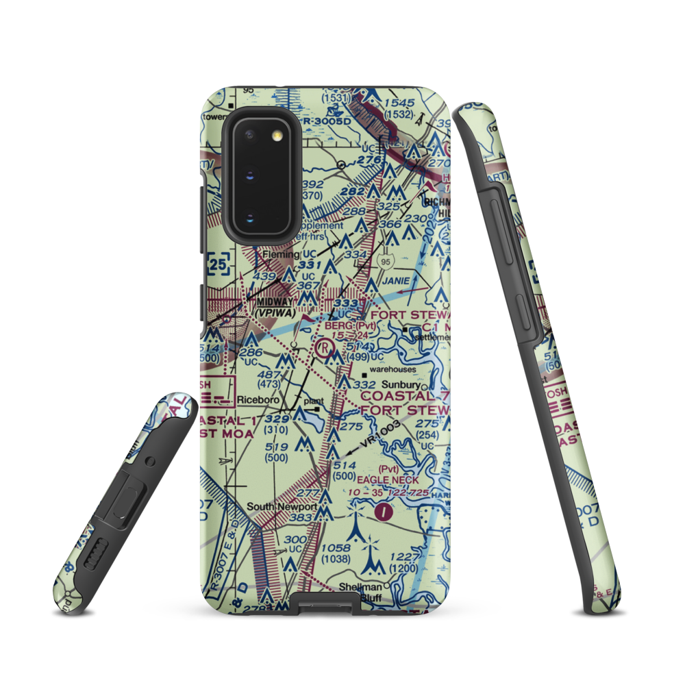 Berg Park Aerodrome (9GA2) VFR Sectional Samsung Phone Case Samsung Galaxy S20 model shown