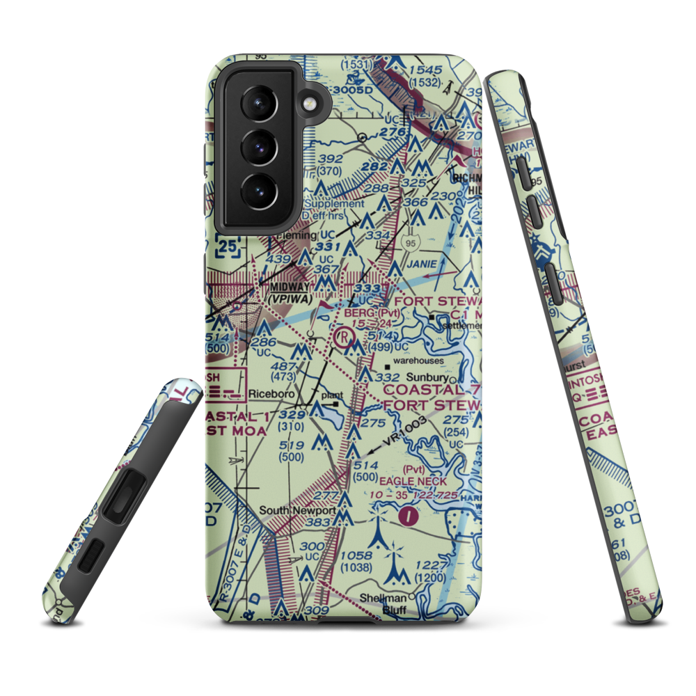 Berg Park Aerodrome (9GA2) VFR Sectional Samsung Phone Case Samsung Galaxy S21 Plus model shown