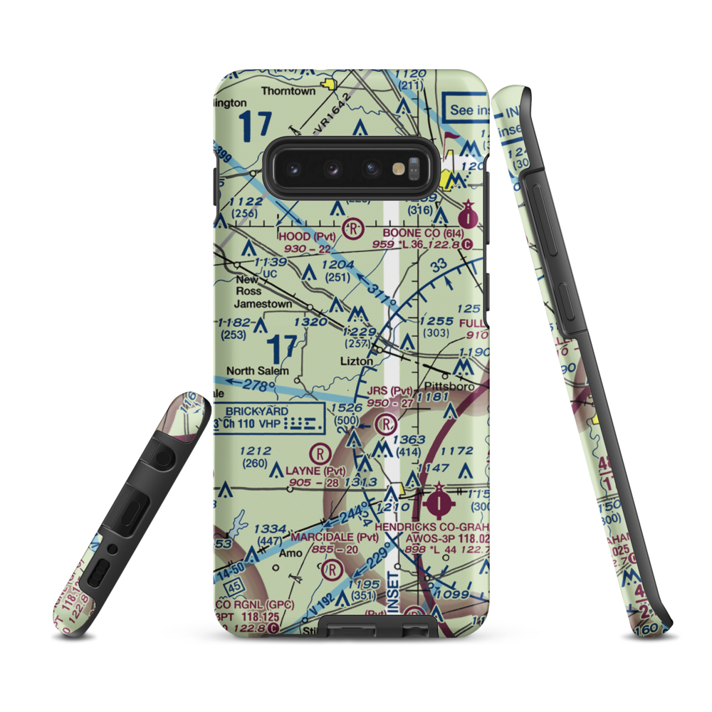 Bergs Airport (6II7) VFR Sectional Samsung Phone Case Samsung Galaxy S10e model shown
