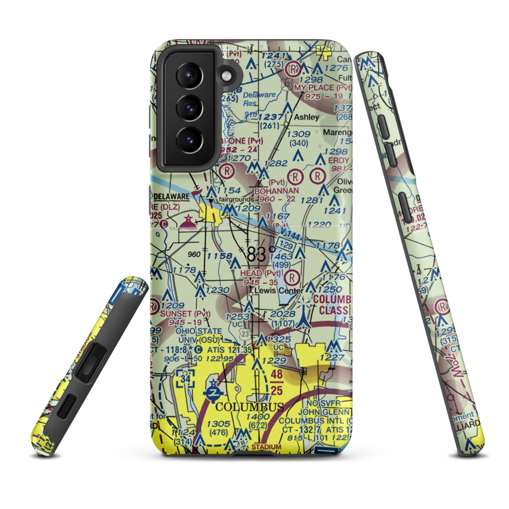Berlin Station Lndg Strip (OH57) VFR Sectional Samsung Phone Case Samsung Galaxy S21 Plus model shown