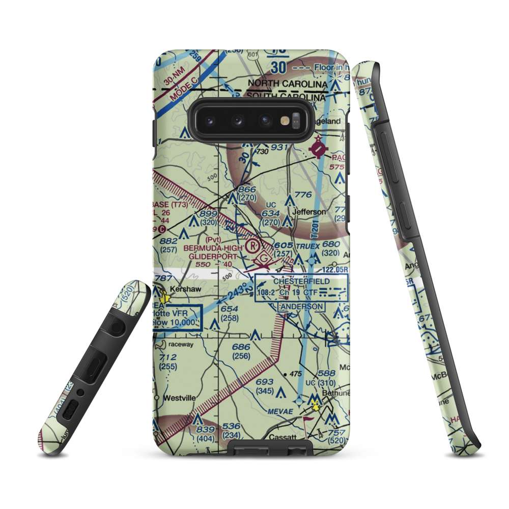 Bermuda High Gliderport (SC79) VFR Sectional Samsung Phone Case Samsung Galaxy S10 Plus model shown