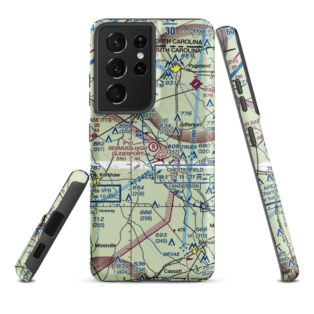 Bermuda High Gliderport (SC79) VFR Sectional Samsung Phone Case Samsung Galaxy S21 Ultra model shown
