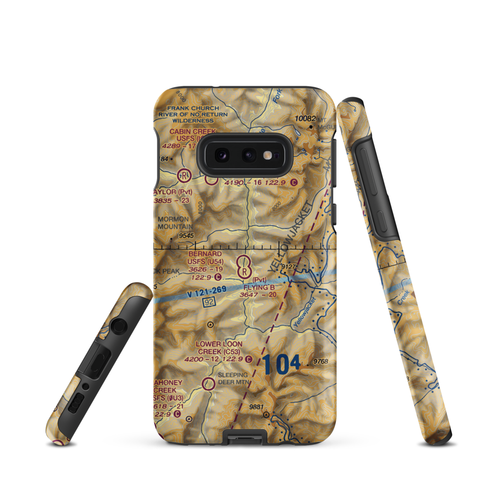 Bernard US Forest Service Airport (U54) VFR Sectional Samsung Phone Case Samsung Galaxy S10e model shown