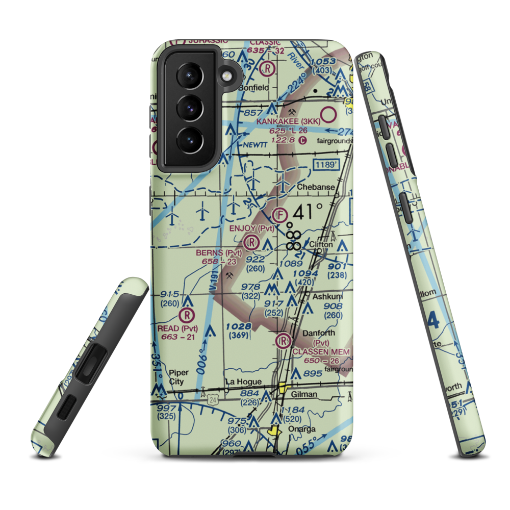 Berns Airport (IL81) VFR Sectional Samsung Phone Case Samsung Galaxy S21 FE model shown