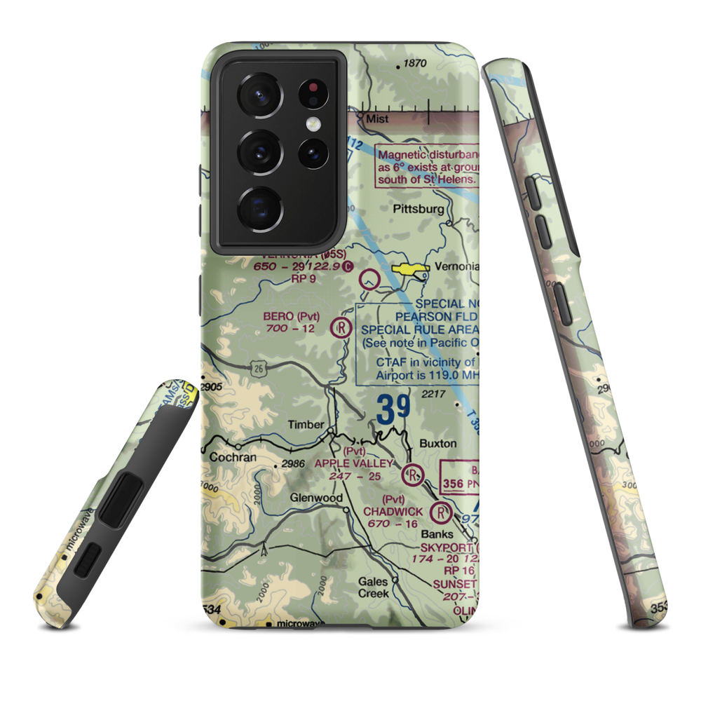 Bero Field (30OR) VFR Sectional Samsung Phone Case Samsung Galaxy S21 Ultra model shown