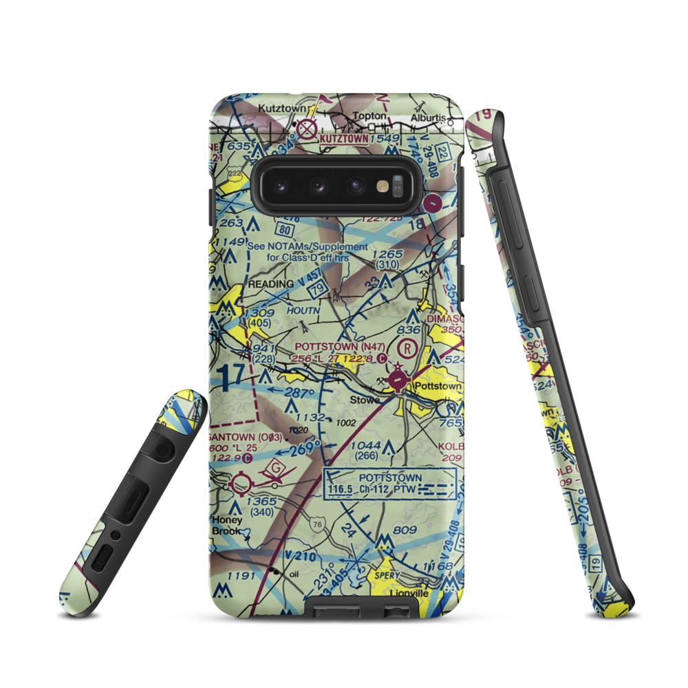 Bert's Airport (PS38) VFR Sectional Samsung Phone Case Samsung Galaxy S10 model shown