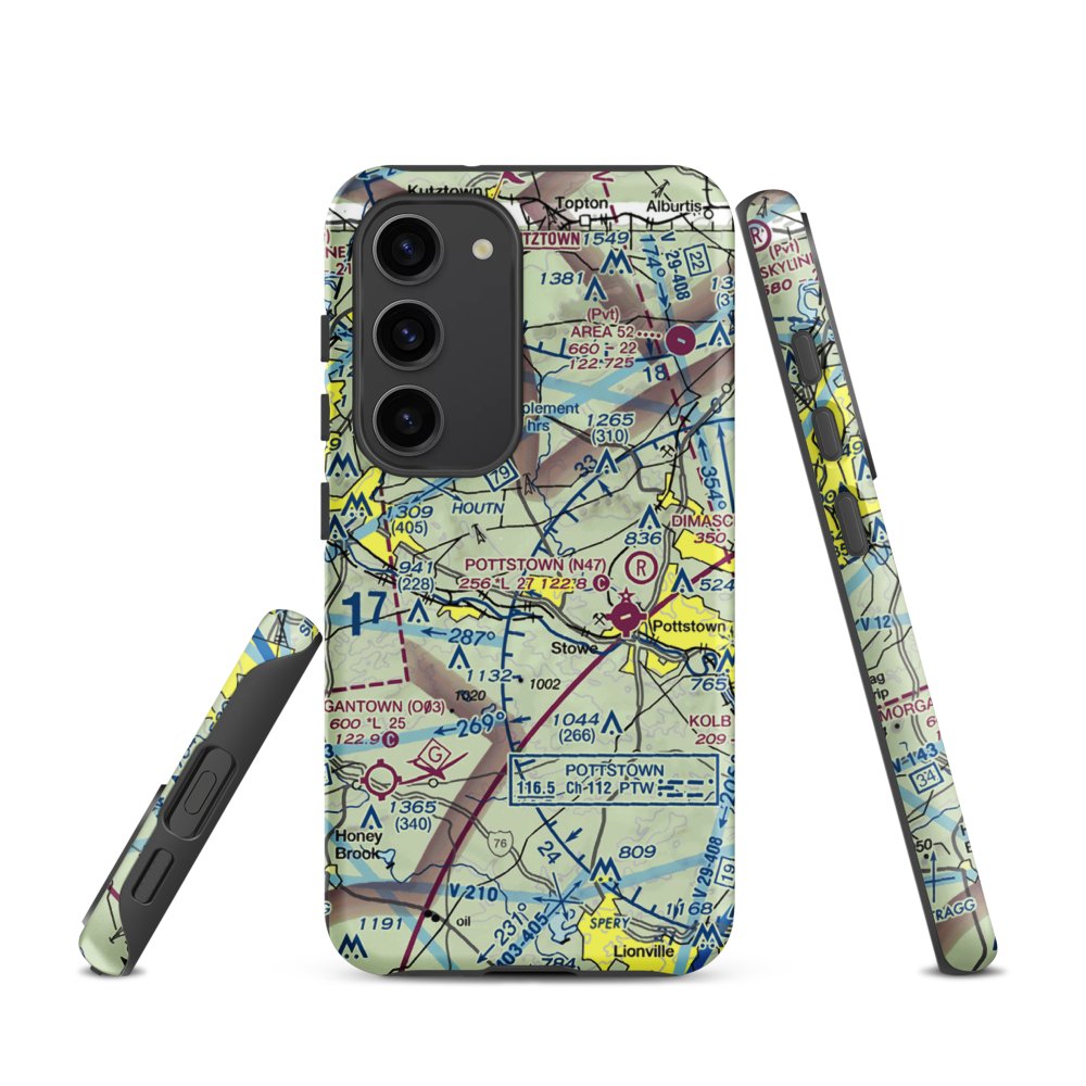 Bert's Airport (PS38) VFR Sectional Samsung Phone Case Samsung Galaxy S23 model shown