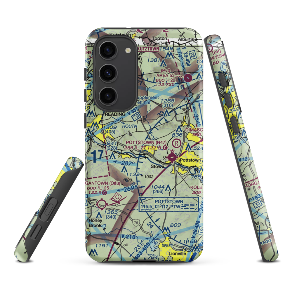 Bert's Airport (PS38) VFR Sectional Samsung Phone Case Samsung Galaxy S23 Plus model shown