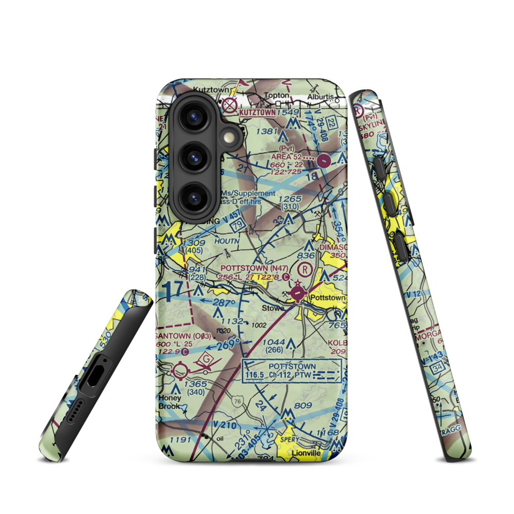 Bert's Airport (PS38) VFR Sectional Samsung Phone Case Samsung Galaxy S24 model shown