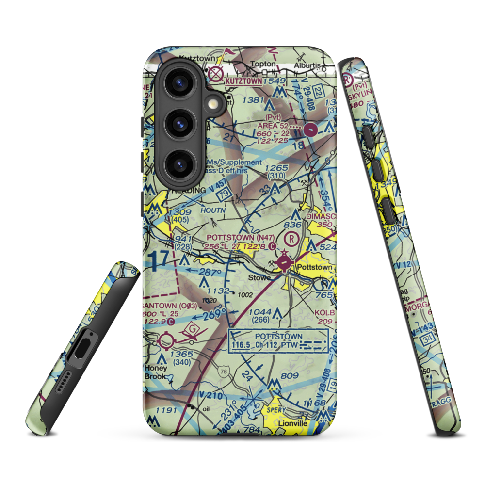 Bert's Airport (PS38) VFR Sectional Samsung Phone Case Samsung Galaxy S24 Plus model shown