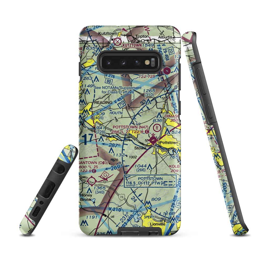 Bert's Airport (PS38) VFR Sectional Samsung Phone Case Samsung Galaxy S10 Plus model shown