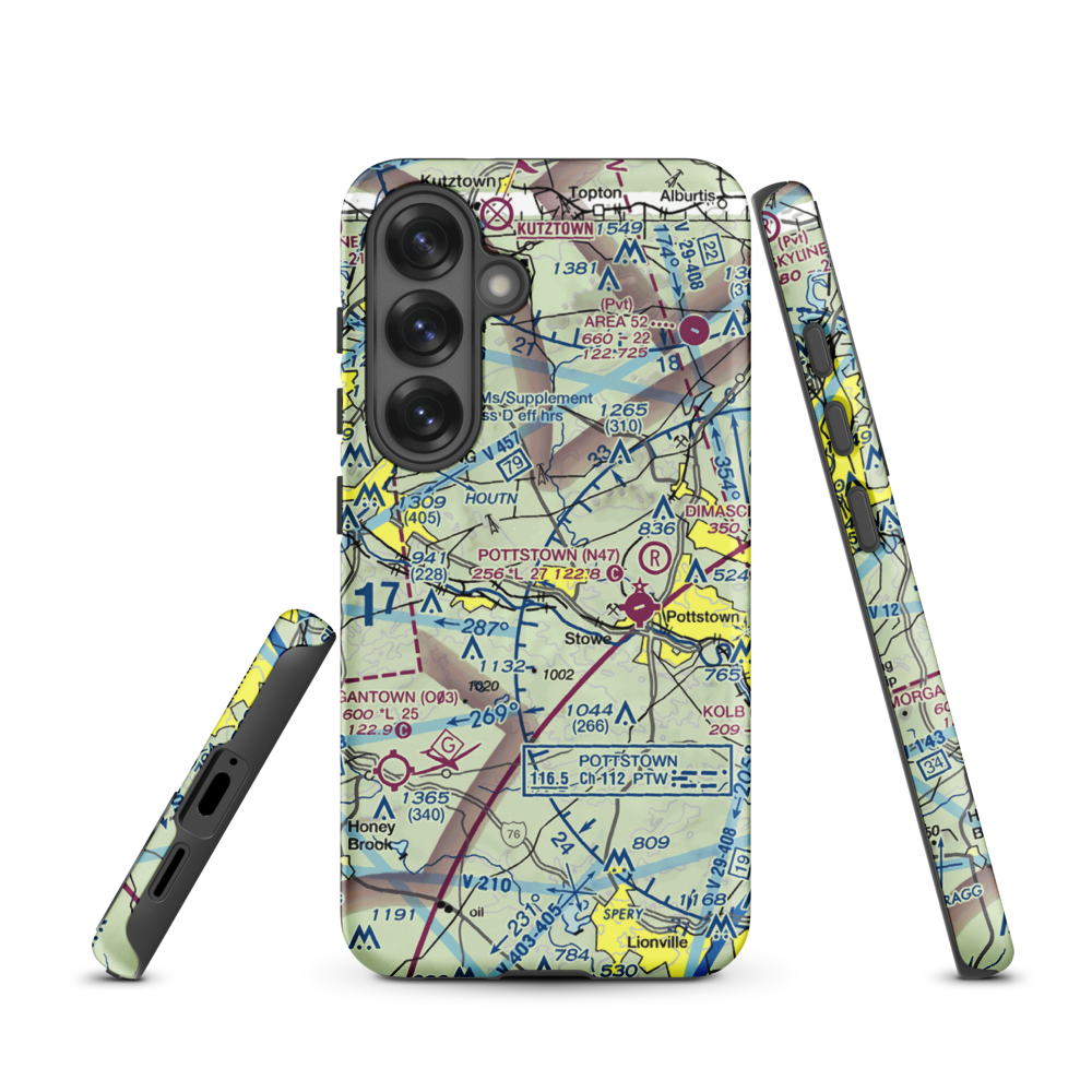 Bert's Airport (PS38) VFR Sectional Samsung Phone Case Samsung Galaxy S25 model shown