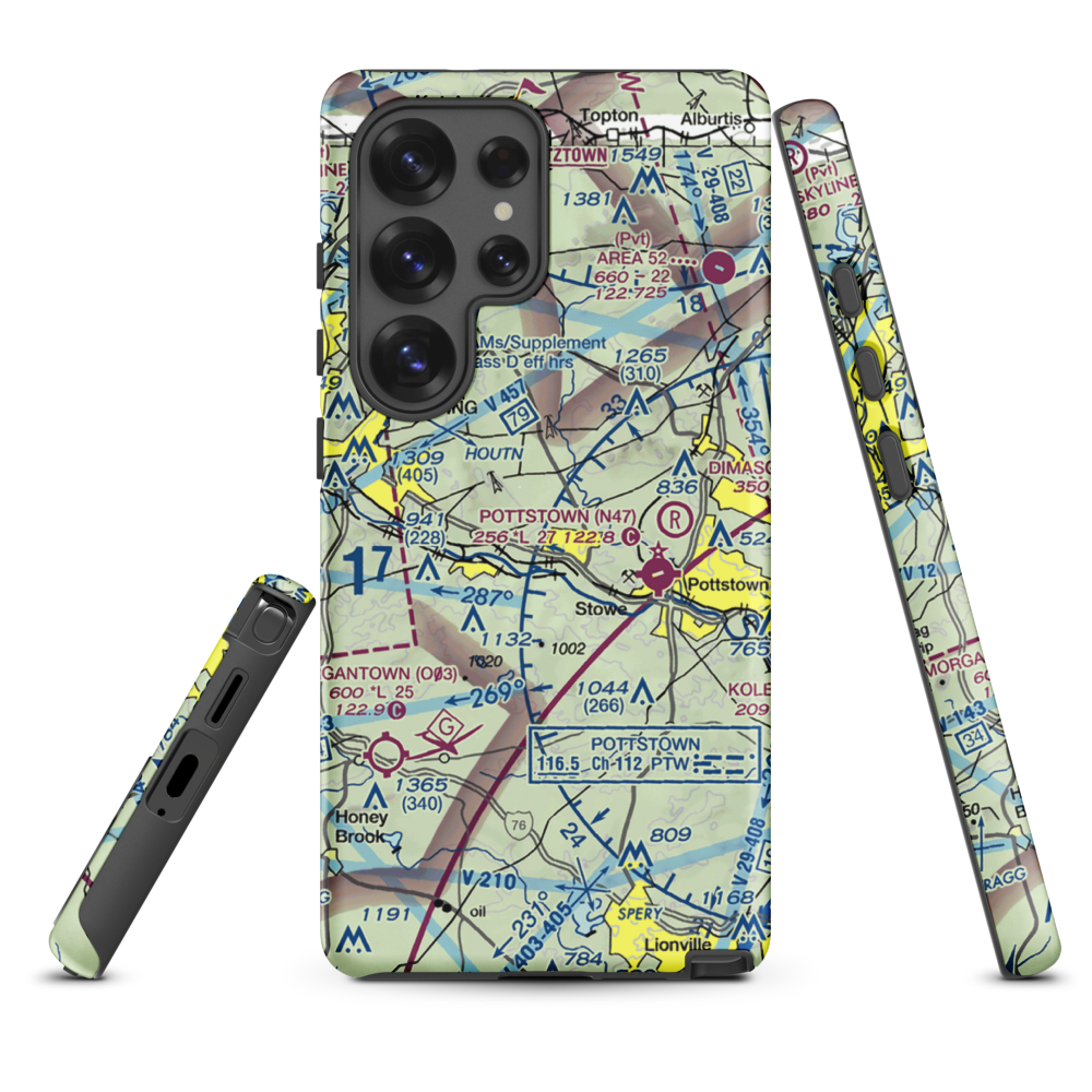 Bert's Airport (PS38) VFR Sectional Samsung Phone Case Samsung Galaxy S25 Ultra model shown