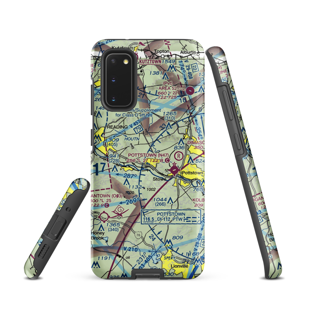 Bert's Airport (PS38) VFR Sectional Samsung Phone Case Samsung Galaxy S20 model shown