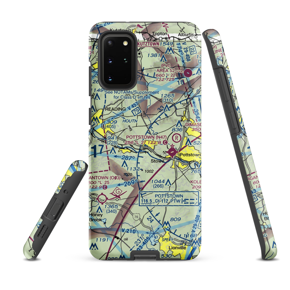 Bert's Airport (PS38) VFR Sectional Samsung Phone Case Samsung Galaxy S20 Plus model shown