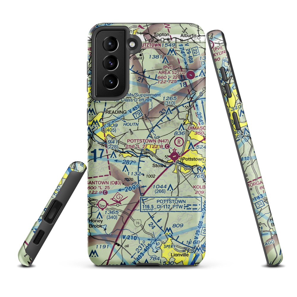 Bert's Airport (PS38) VFR Sectional Samsung Phone Case Samsung Galaxy S21 FE model shown