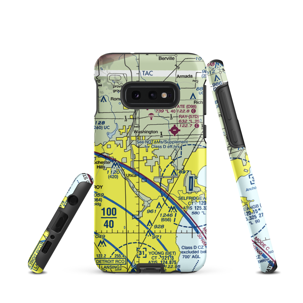 Berz-Macomb Airport (UIZ) VFR Sectional Samsung Phone Case Samsung Galaxy S10e model shown