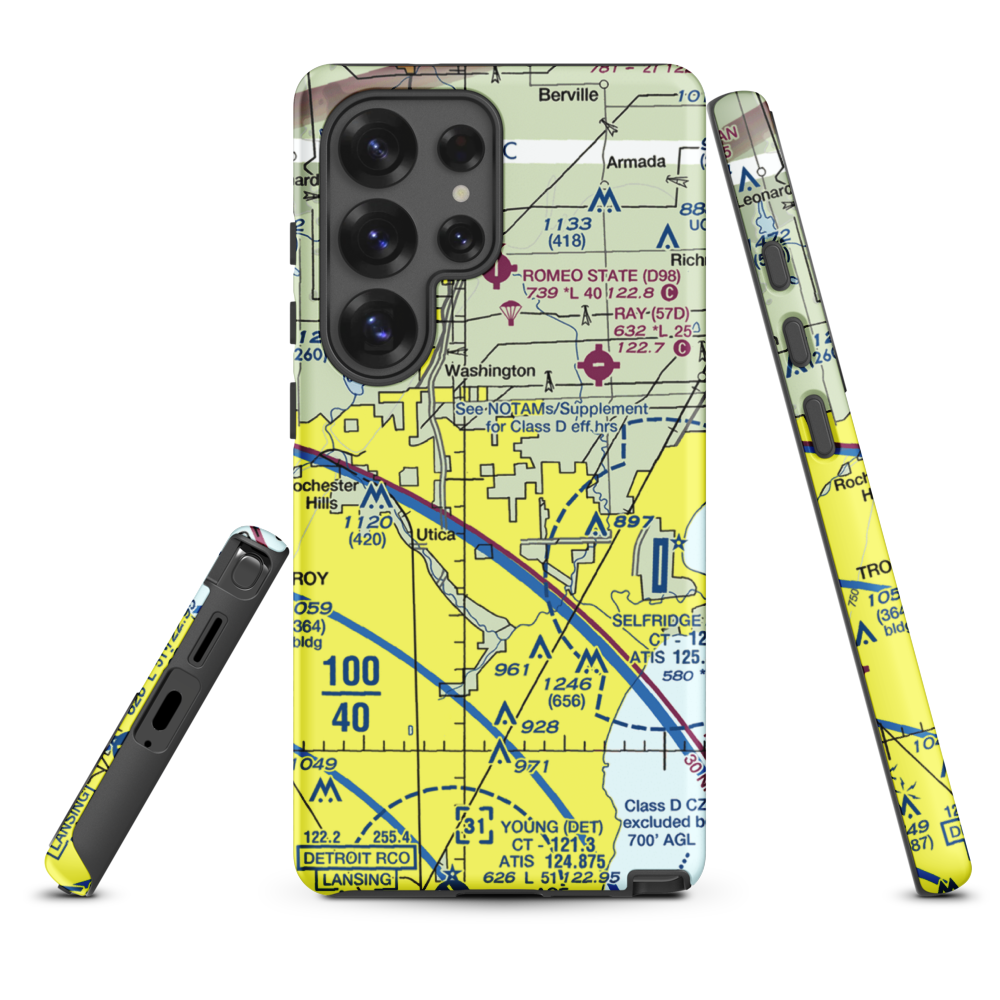 Berz-Macomb Airport (UIZ) VFR Sectional Samsung Phone Case Samsung Galaxy S25 Ultra model shown