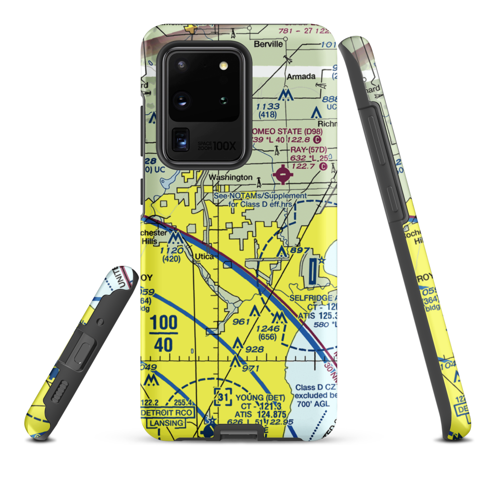 Berz-Macomb Airport (UIZ) VFR Sectional Samsung Phone Case Samsung Galaxy S20 Ultra model shown