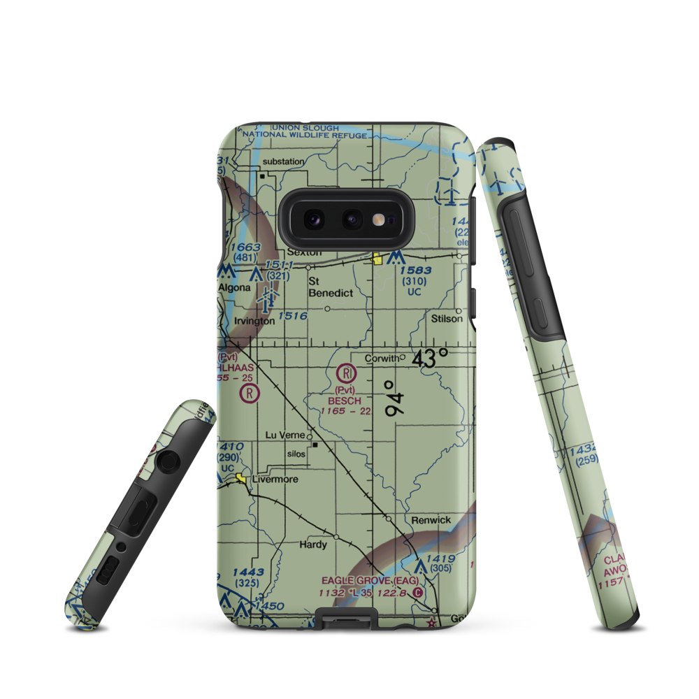 Besch Airport (IA18) VFR Sectional Samsung Phone Case Samsung Galaxy S10e model shown