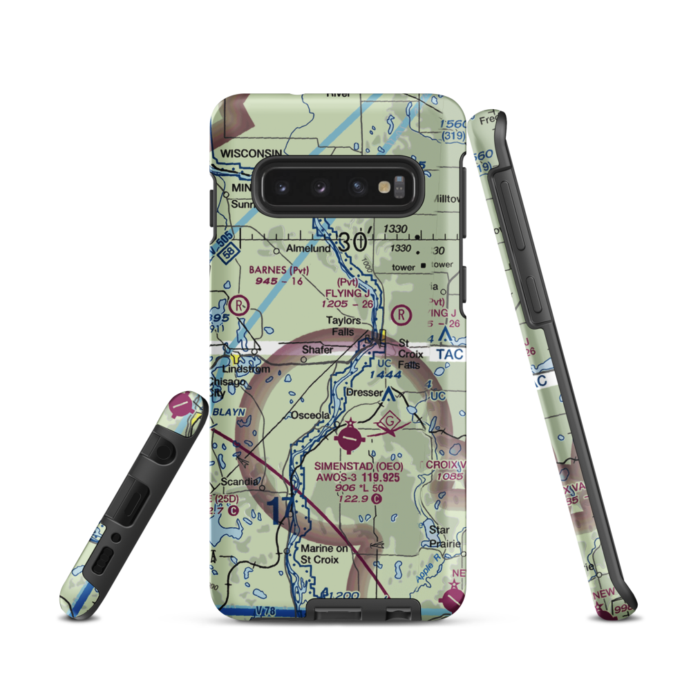 Beskar Airport (89MN) VFR Sectional Samsung Phone Case Samsung Galaxy S10 model shown