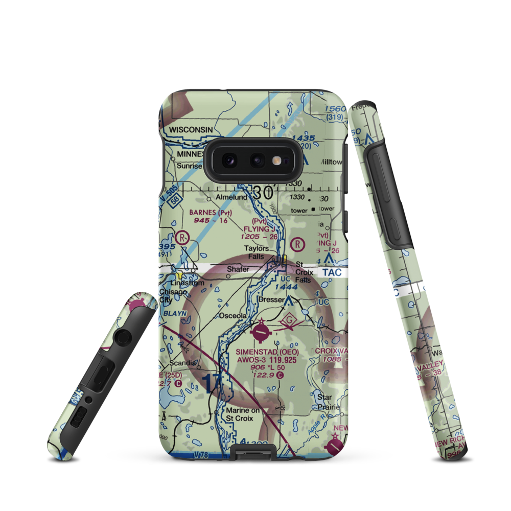 Beskar Airport (89MN) VFR Sectional Samsung Phone Case Samsung Galaxy S10e model shown