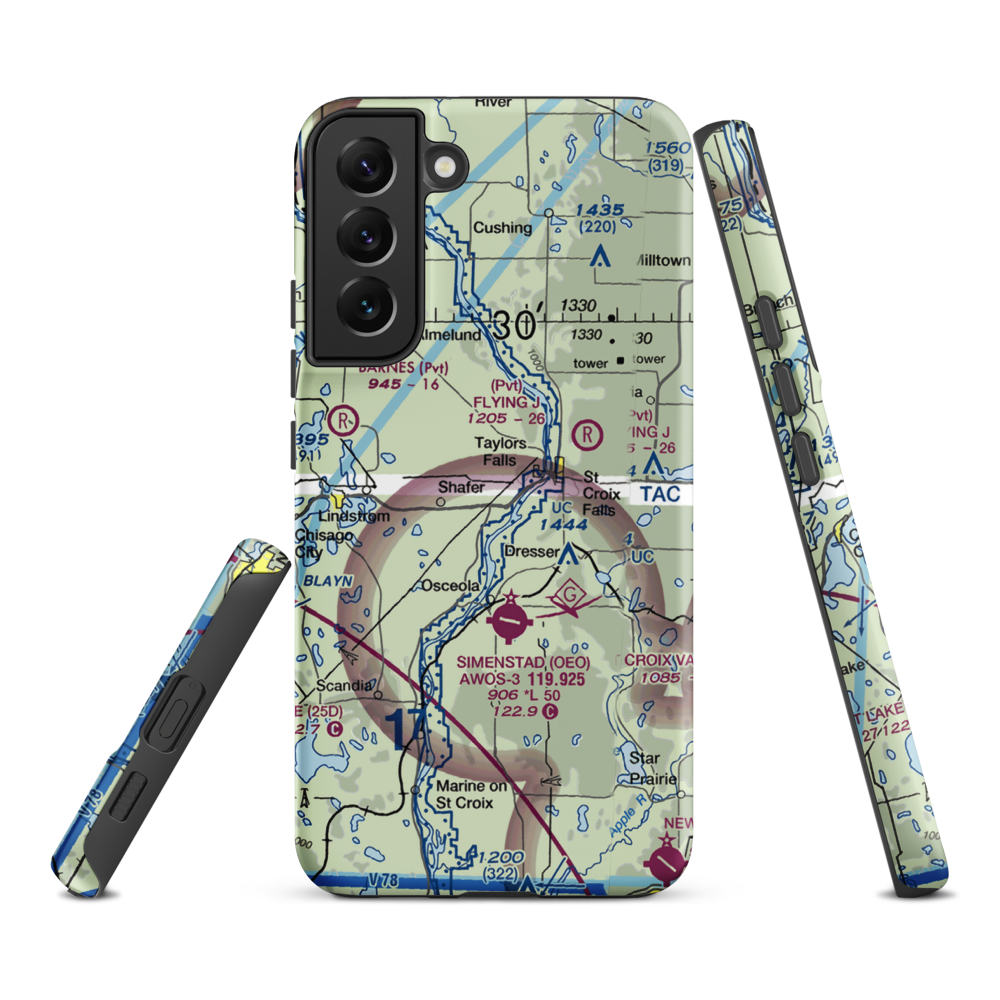 Beskar Airport (89MN) VFR Sectional Samsung Phone Case Samsung Galaxy S22 Plus model shown