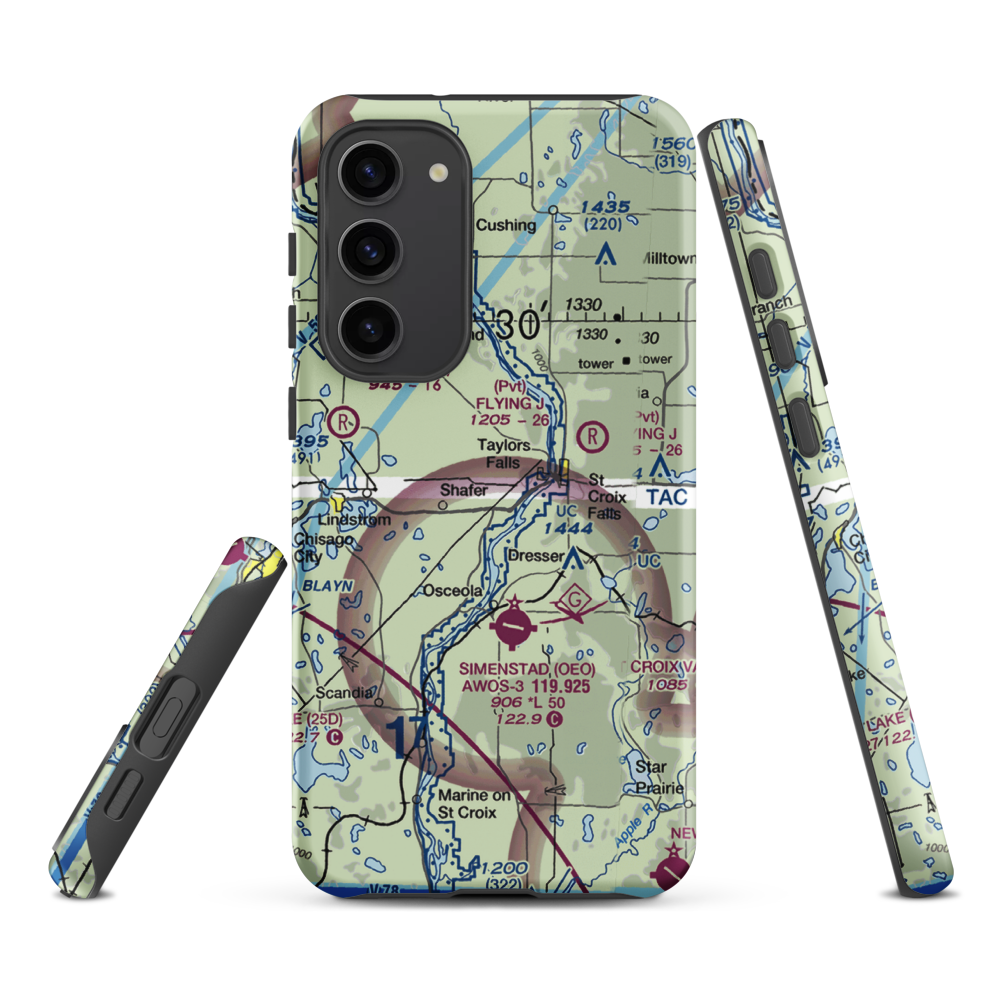 Beskar Airport (89MN) VFR Sectional Samsung Phone Case Samsung Galaxy S23 Plus model shown
