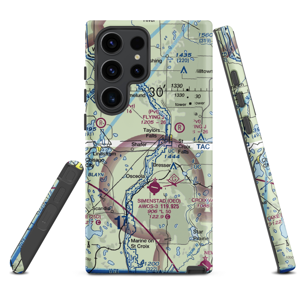 Beskar Airport (89MN) VFR Sectional Samsung Phone Case Samsung Galaxy S23 Ultra model shown