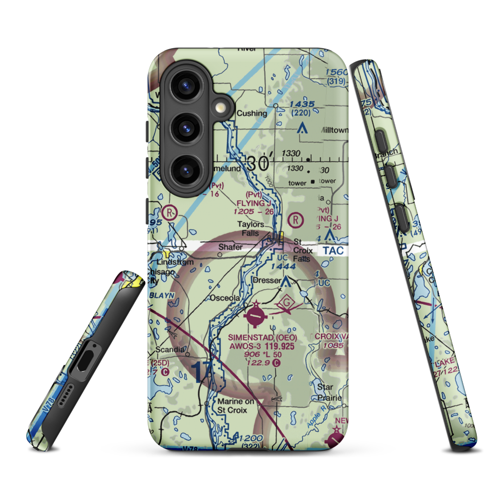 Beskar Airport (89MN) VFR Sectional Samsung Phone Case Samsung Galaxy S24 Plus model shown