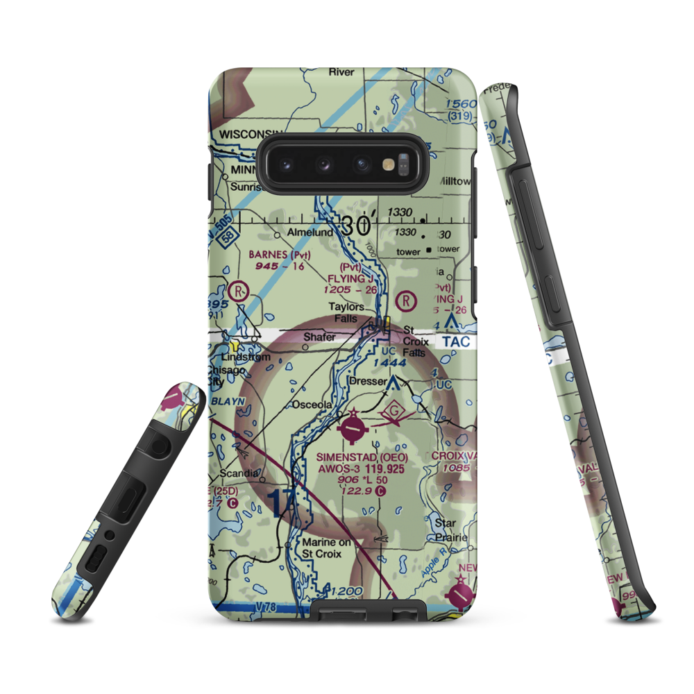 Beskar Airport (89MN) VFR Sectional Samsung Phone Case Samsung Galaxy S10 Plus model shown