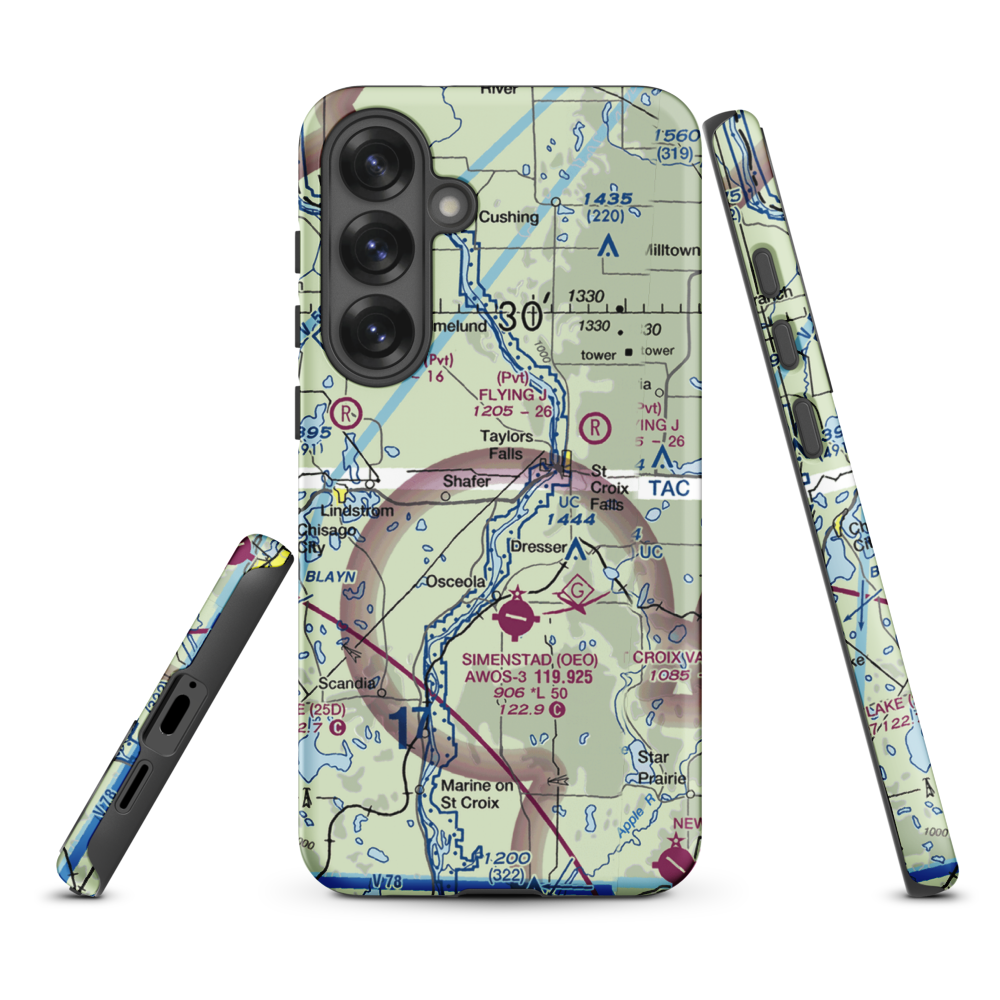 Beskar Airport (89MN) VFR Sectional Samsung Phone Case Samsung Galaxy S25 Plus model shown