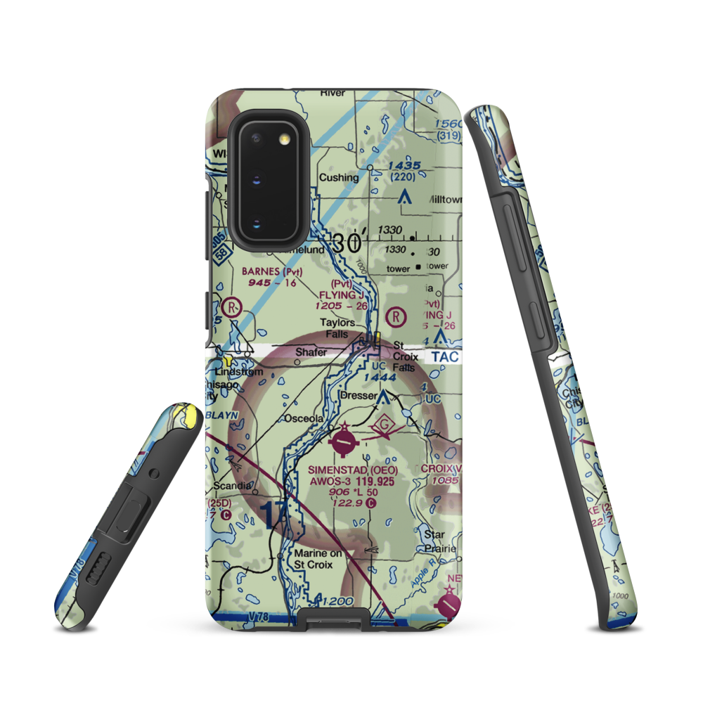 Beskar Airport (89MN) VFR Sectional Samsung Phone Case Samsung Galaxy S20 model shown