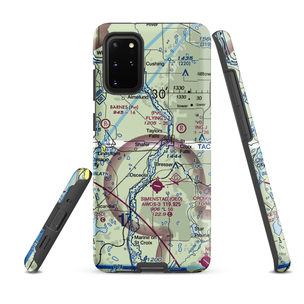 Beskar Airport (89MN) VFR Sectional Samsung Phone Case Samsung Galaxy S20 Plus model shown