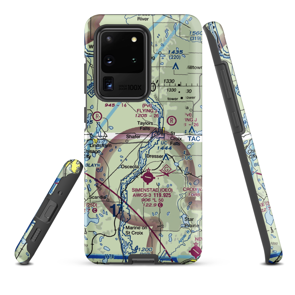 Beskar Airport (89MN) VFR Sectional Samsung Phone Case Samsung Galaxy S20 Ultra model shown