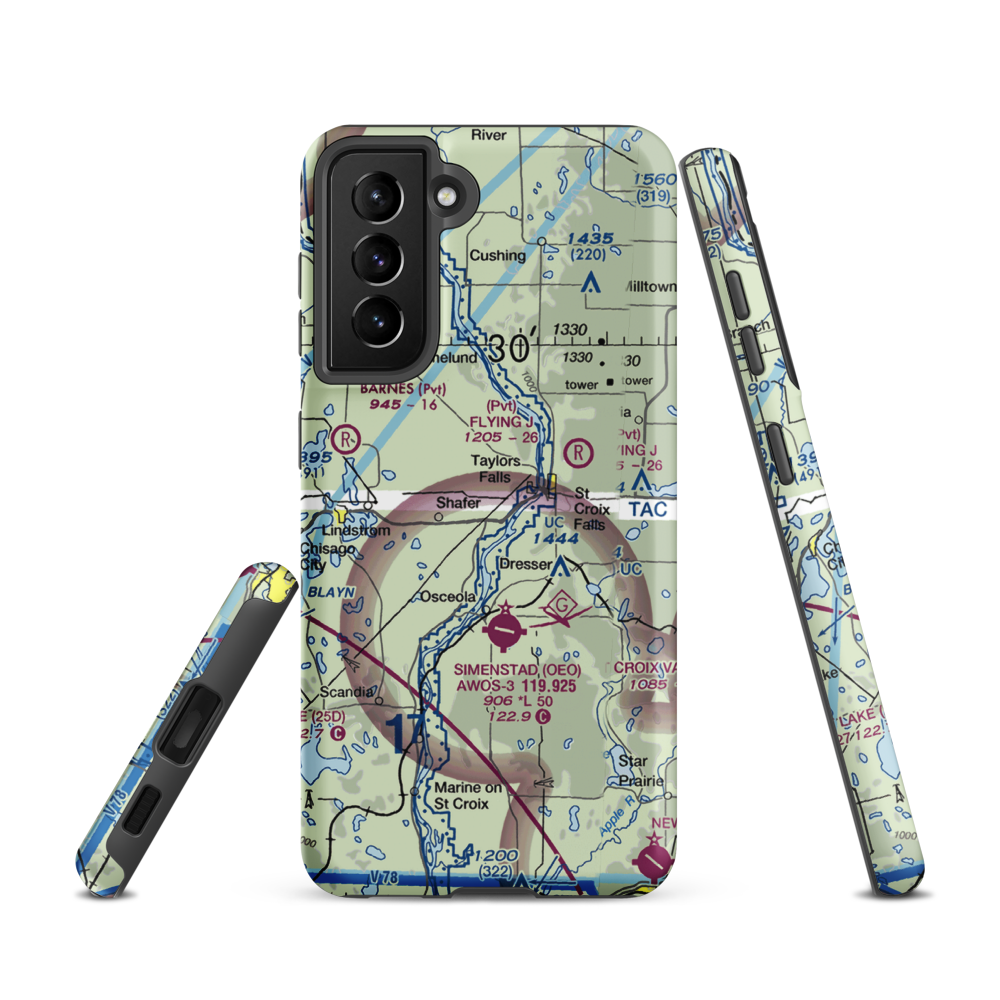 Beskar Airport (89MN) VFR Sectional Samsung Phone Case Samsung Galaxy S21 model shown